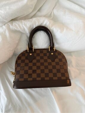 Louis Vuitton Brown Damier Ebene Mini Bag with Gold Hardware